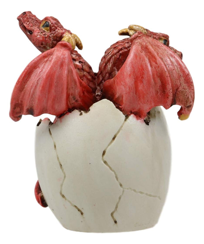 Ebros Gift Ebros Red Baby Wyrmling Two Headed Dragon Hydra Hatchling In Egg Statue 3.25" Tall Dungeons Dragons Legends Fantasy Home And Garden Accent Decor