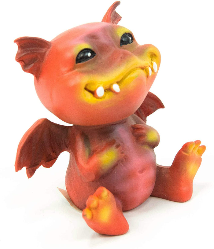 Ebros Gift Ebros Red Devilish Fire Wyrmling Baby Dragon Bo Figurine Collectible 3"H