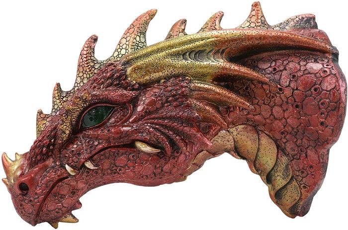 Ebros Gift Ebros Red Dragon Head Wall Decor Plaque With Color Changing LED Illuminated Eyes