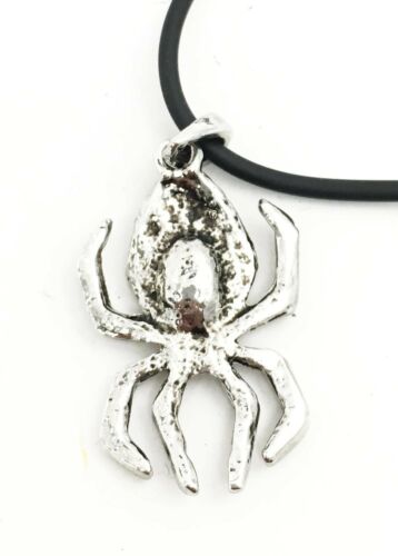 Ebros Gift Ebros Red Gem Black Widow Spider Arachnid Necklace Pendant Medallion
