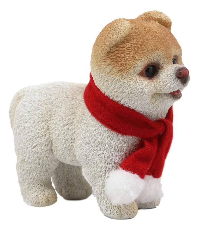 Ebros Gift Ebros Red Scarf Boo The World's Cutest Pomeranian Dog Statue Pet Pal Dogs Collectible Breed Pomeranians Memorial Collectible Resin Decor Figurine With Glass Eyes Official Licensed Sculpture