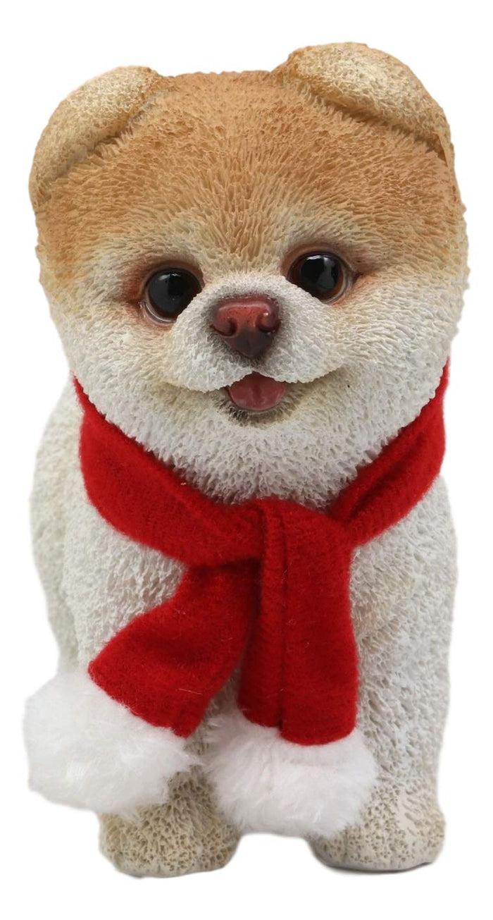 Ebros Gift Ebros Red Scarf Boo The World's Cutest Pomeranian Dog Statue Pet Pal Dogs Collectible Breed Pomeranians Memorial Collectible Resin Decor Figurine With Glass Eyes Official Licensed Sculpture