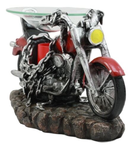 Ebros Gift Ebros Red Vintage Motorcycle Chopper Bike Electric Oil Burner Or Tart Warmer Figurine
