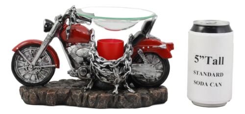 Ebros Gift Ebros Red Vintage Motorcycle Chopper Bike Electric Oil Burner Or Tart Warmer Figurine