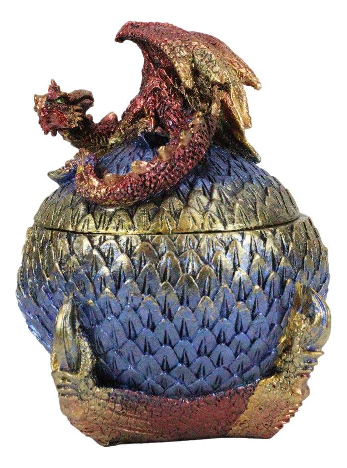 Ebros Gift Ebros Red Wyrmling Dragon On Dragon Claw Scaly Colorful Decorative Box Figurine