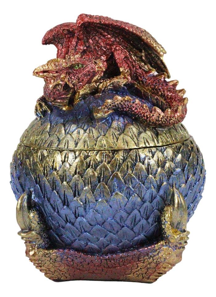 Ebros Gift Ebros Red Wyrmling Dragon On Dragon Claw Scaly Colorful Decorative Box Figurine