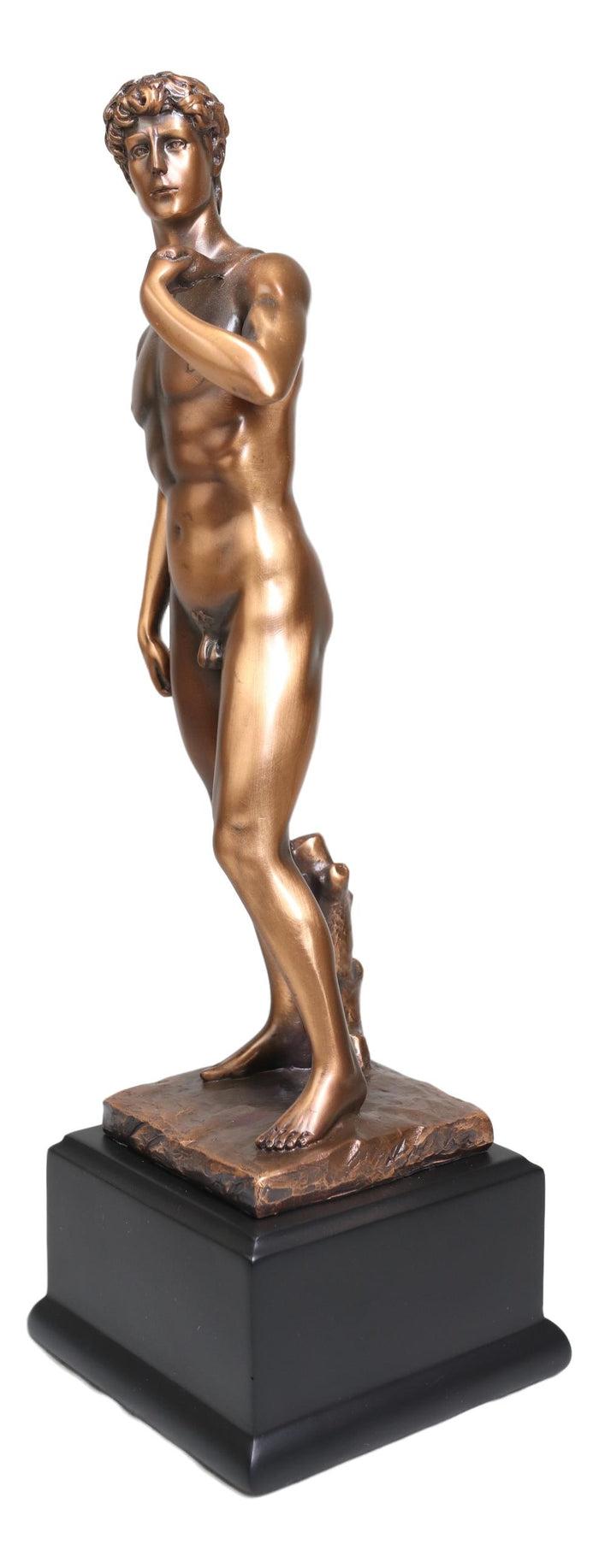 Ebros Gift Ebros Renaissance Art Michelangelo Nude King David Bronze Electroplated Resin Statue