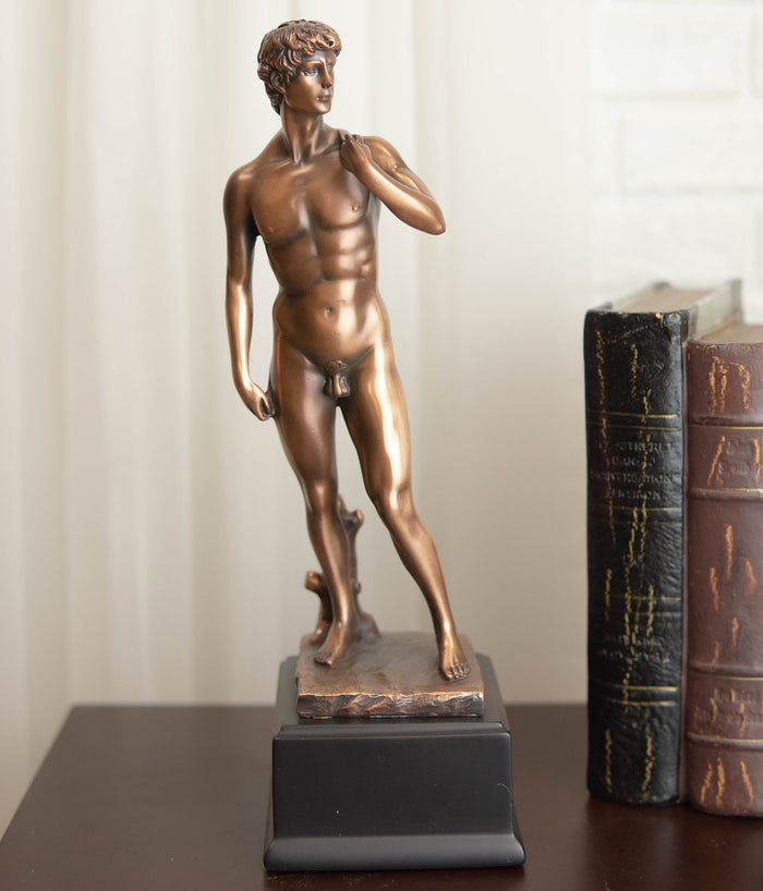 ebros gift Ebros Renaissance Art Michelangelo Nude King David Bronze Electroplated Resin Statue