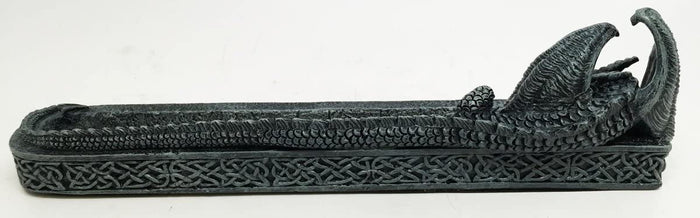 Ebros Gift Ebros Resting Bahamut Long Tail Ancient Dragon Incense Burner Figurine Sculpture