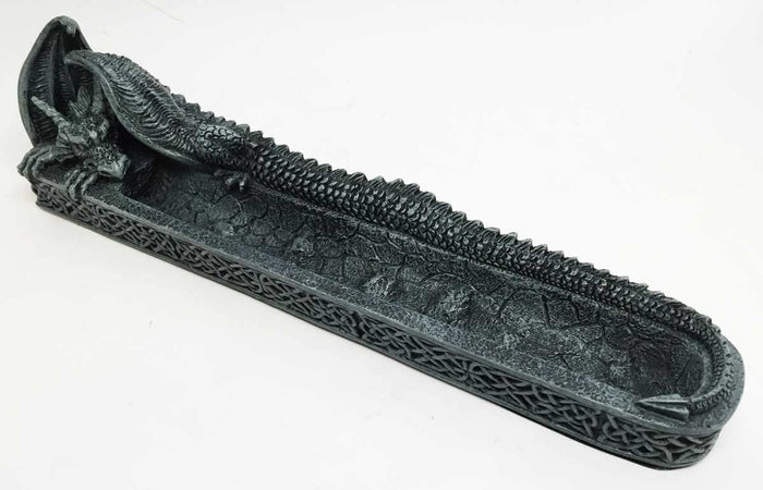 Ebros Gift Ebros Resting Bahamut Long Tail Ancient Dragon Incense Burner Figurine Sculpture