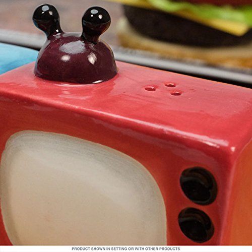 Ebros Gift Ebros Retro Televisions Ceramic Magnetic Salt Pepper Shakers Set