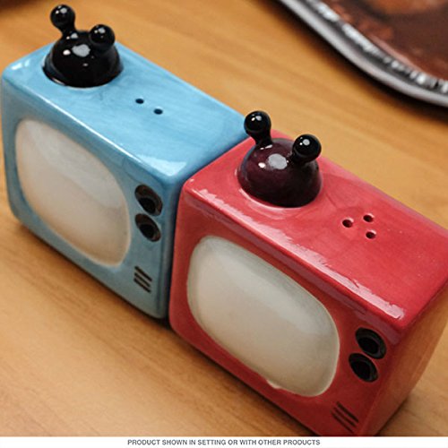 Ebros Gift Ebros Retro Televisions Ceramic Magnetic Salt Pepper Shakers Set