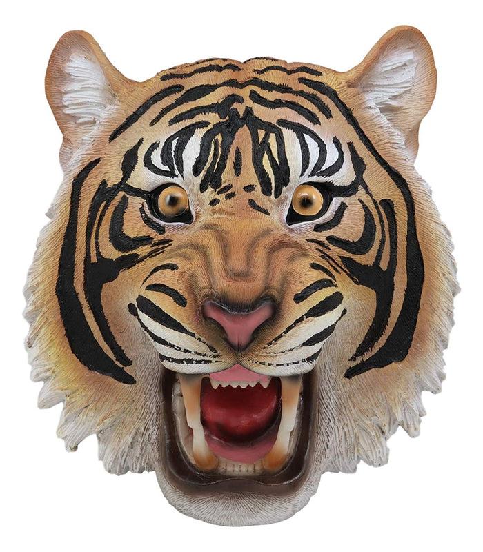 ebros gift Ebros Roaring Fearless Orange Bengal Tiger Head Wall Decor Plaque 8.5" Tall Taxidermy Art Decor Sculpture Jungle Apex Predator Wall Bust Plaque of Tigers Cubs Tigress