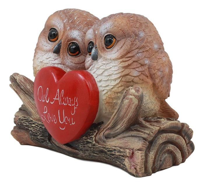 Ebros Gift Ebros Romantic Owl Couple Statue Wisdom Of The Forests Love Birds Pair Of Owls Holding Heart Shaped Sign