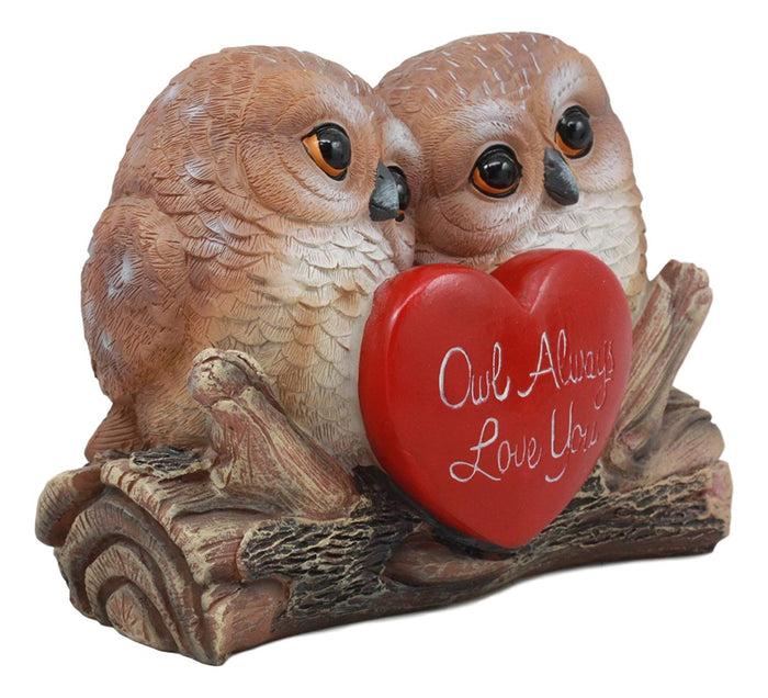 Ebros Gift Ebros Romantic Owl Couple Statue Wisdom Of The Forests Love Birds Pair Of Owls Holding Heart Shaped Sign
