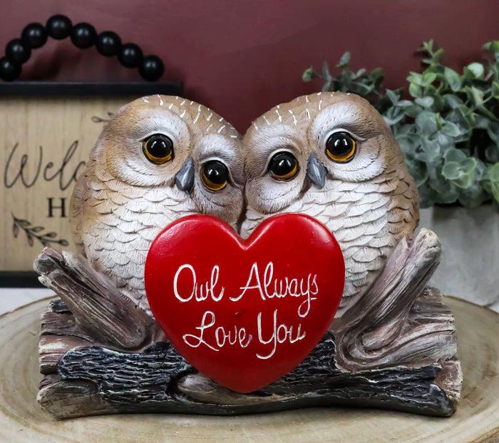 ebros gift Ebros Romantic Owl Couple Statue Wisdom Of The Forests Love Birds Pair Of Owls Holding Heart Shaped Sign