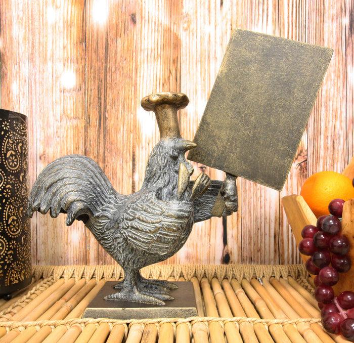 Ebros Gift Ebros Rooster With Chef Hat Holding A Menu Board Statue 13.5" Tall Countertop
