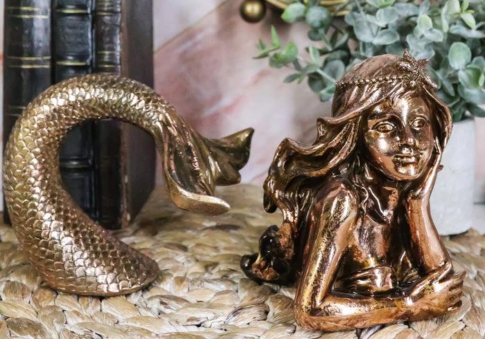 ebros gift Ebros Rose Gold Dreaming Siren Mermaid2 Piece Parts Body and Tail Statue 5" H