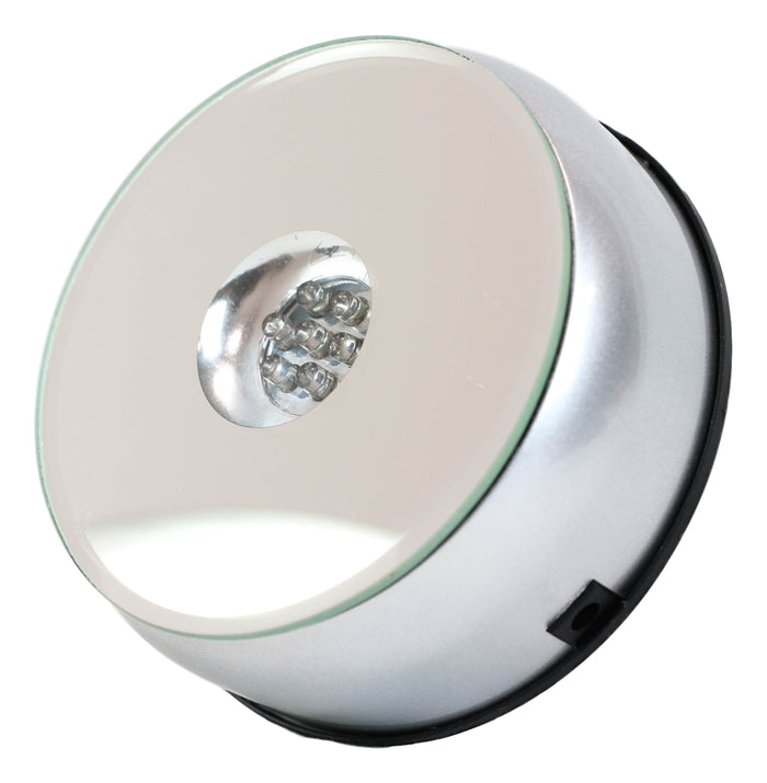 Ebros Gift Ebros Rotating Colorful 7 LED Light Mirror Display Base For Crystal Acrylic Glass Art