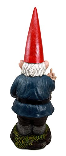 Ebros Gift Ebros Rude Garden Greeter "Go Away " Gnome Dwarf Not Welcome Statue 17.75"H Patio Outdoor Poolside Figurine As Whimsical Decor Magical Fantasy Gnomes Decoration