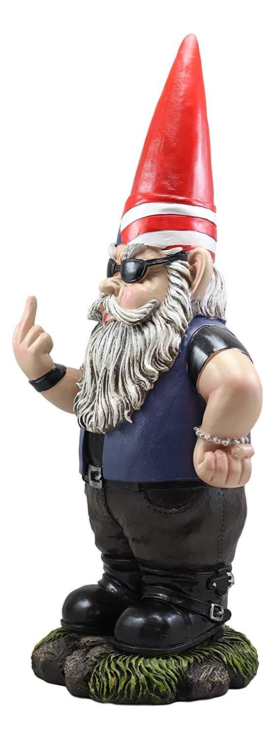 Ebros Gift Ebros Rude Garden Greeter Go Away Gnome Dwarf Statue 17.25"H Patriotic Gnome