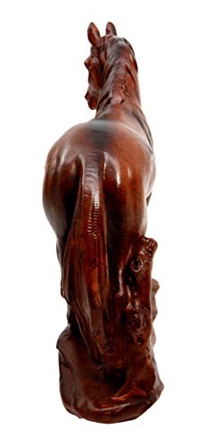 Ebros Gift Ebros Rugged Fine Race Horse Steed Decorative Resin Figurine In Faux Wood Finish 6.5"H