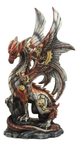 Ebros Gift Ebros Ruler Of Pantagonia Steampunk Cyborg Robot Dragon Statue 10.5"Tall
