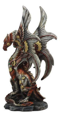 Ebros Gift Ebros Ruler Of Pantagonia Steampunk Cyborg Robot Dragon Statue 10.5"Tall