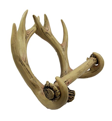 Ebros Gift Ebros Rustic 10 Point Buck Deer Antlers Toilet Paper Holder Bathroom Wall Decor