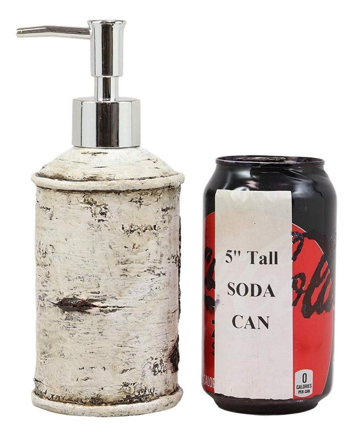 Ebros Gift Ebros Rustic Black Bear Faux Birch Liquid Soap Or Lotion Pump Dispenser