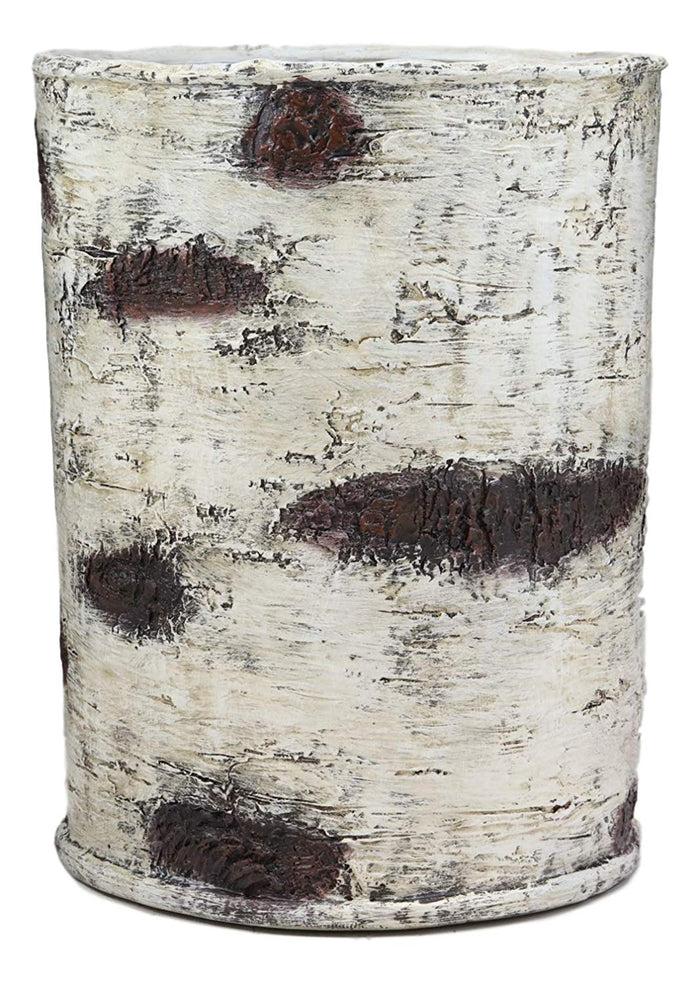 Ebros Gift Ebros Rustic Black Bear In Pine Trees Forest Birch Finish Trash Waste Bin Decor