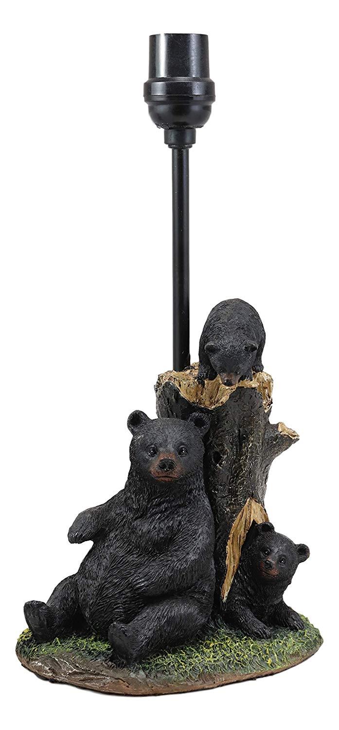 Ebros Gift Ebros Rustic Black Momma Bear With Cubs Playing Hide And Seek Table Lamp With Shade