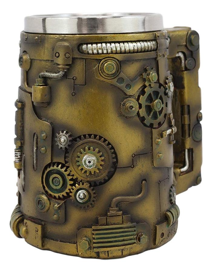 Ebros Gift Ebros Rustic Bronze Finish Nautilus Steampunk Pipes Valves And Gears Tankard Mug Cup