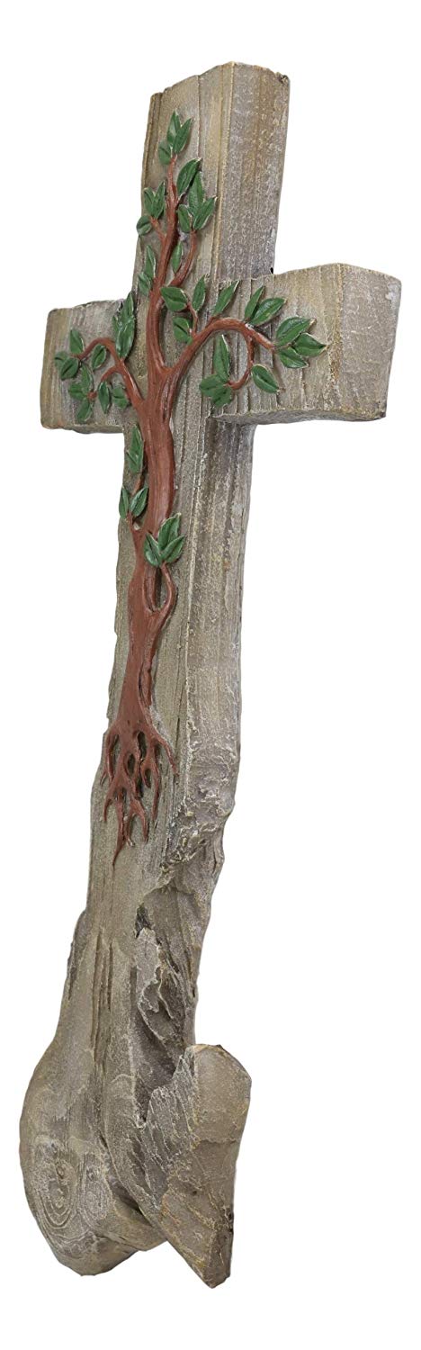 Ebros Gift Ebros Rustic Celtic Tree Of Life Wall Cross Crucifix Decor Hanging Plaque 18"H