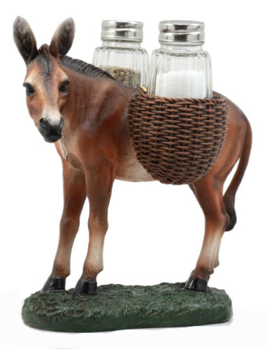 Ebros Gift Ebros Rustic Country Farm Mule Carrying Saddlebags Salt Pepper Shakers Holder