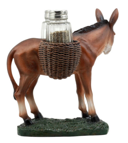 Ebros Gift Ebros Rustic Country Farm Mule Carrying Saddlebags Salt Pepper Shakers Holder
