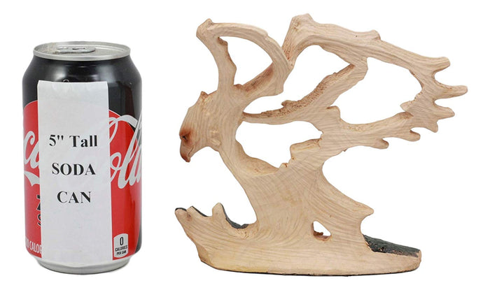 Ebros Gift Ebros Rustic Faux Wood Bald Eagle Soaring Figurine Wings Of Glory 6.25"L Figurine