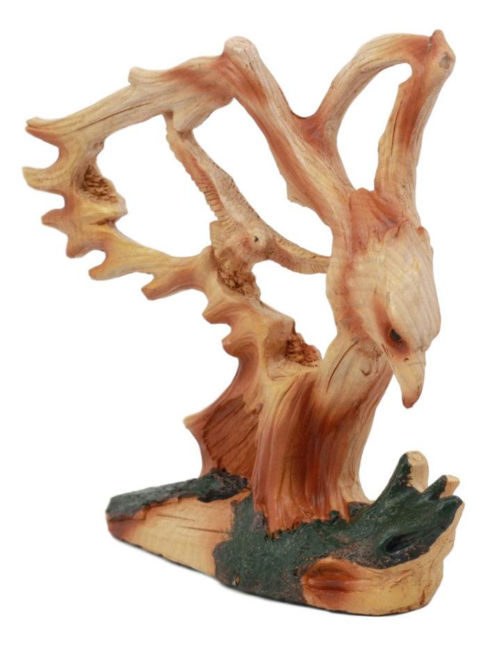 Ebros Gift Ebros Rustic Faux Wood Bald Eagle Soaring Figurine Wings Of Glory 6.25"L Figurine