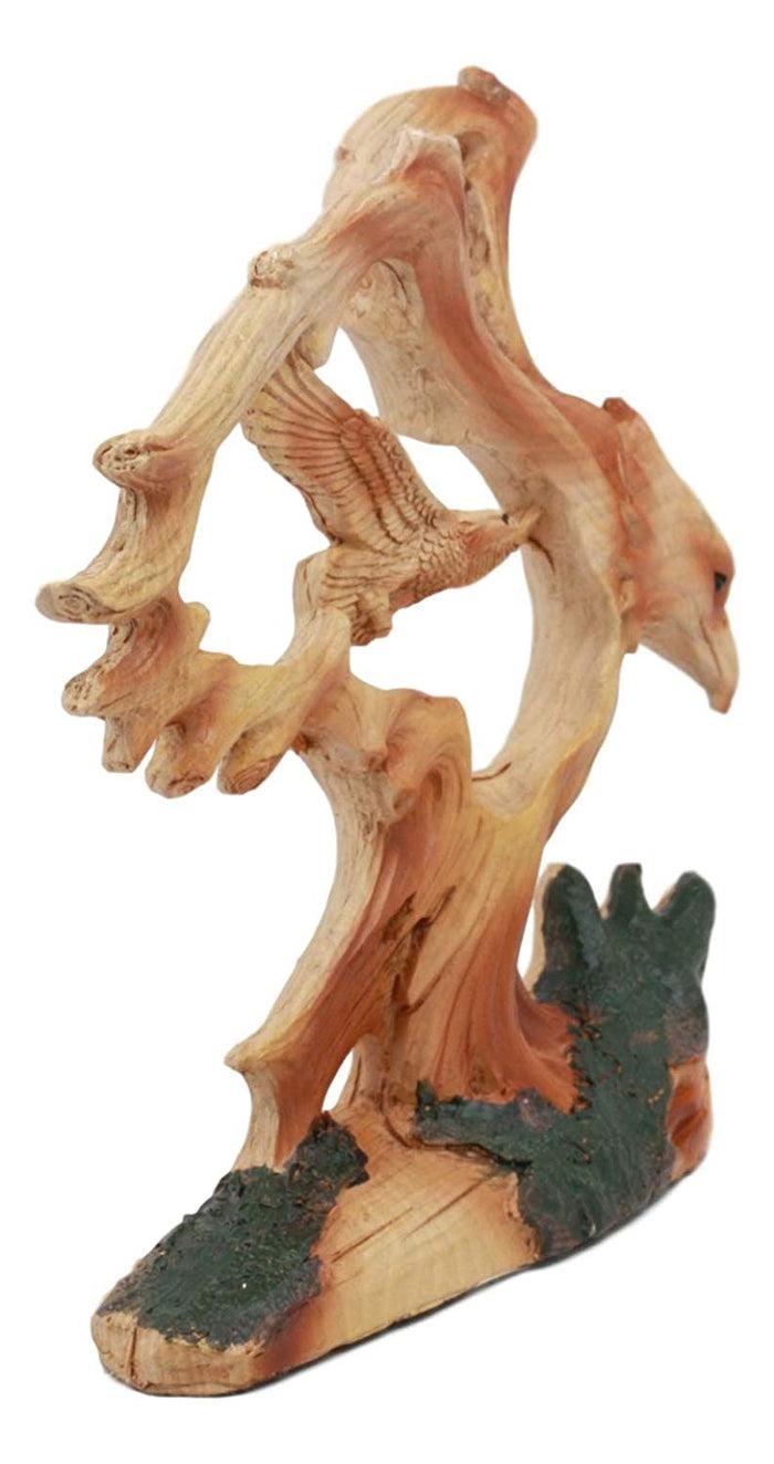 Ebros Gift Ebros Rustic Faux Wood Bald Eagle Soaring Figurine Wings Of Glory 6.25"L Figurine