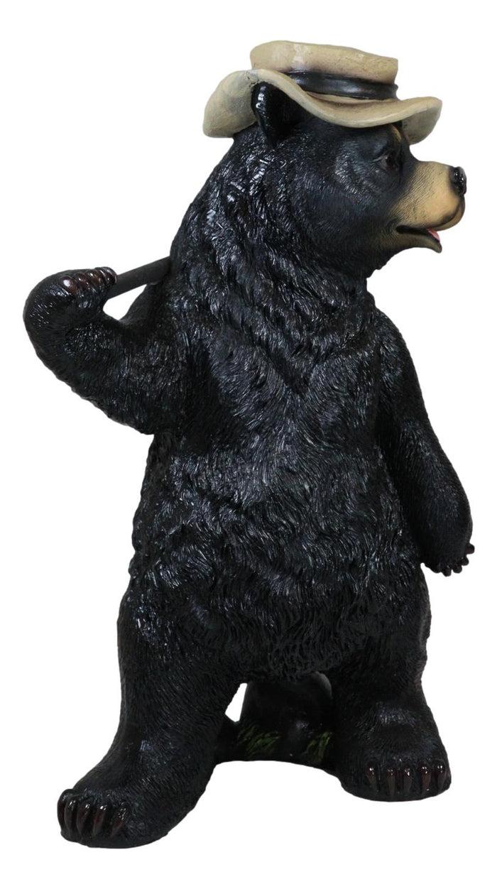 Ebros Gift Ebros Rustic Forest Black Bear Outdoor Hiking Figurine W/ Solar LED Light Lantern Lamp