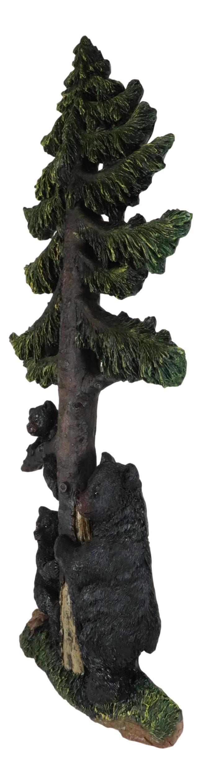 Ebros Gift Ebros Rustic Forest Black Bear With 2 Cubs Climbing On Pine Tree Wall Art Decor Plaque