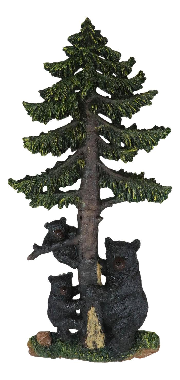 ebros gift Ebros Rustic Forest Black Bear With 2 Cubs Climbing On Pine Tree Wall Art Decor Plaque