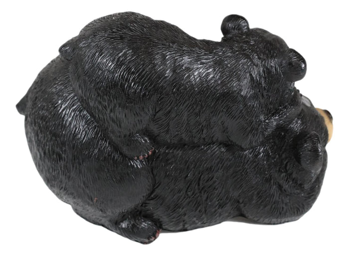 Ebros Gift Ebros Rustic Forest Black Mama Bear And Cub Cuddling Shelf Snoozer Sitter Figurine