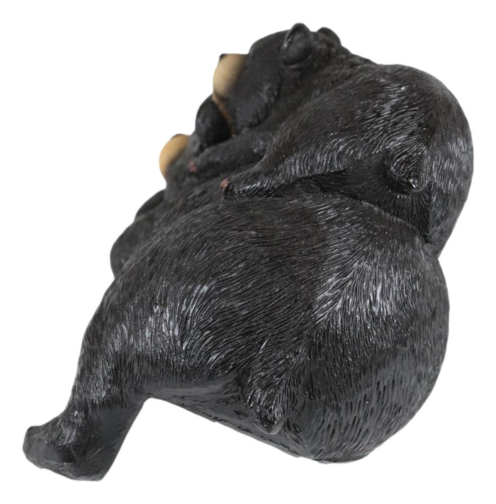 Ebros Gift Ebros Rustic Forest Black Mama Bear And Cub Cuddling Shelf Snoozer Sitter Figurine