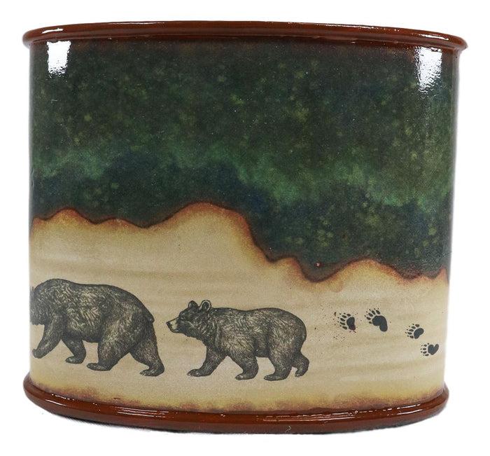 Ebros Gift Ebros Rustic Lodge Black Bear Country Paw Trail Makeup Or Tooth Brush And Paste Holder