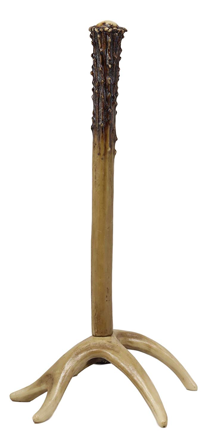 Ebros Gift Ebros Rustic Nature Wildlife Woodland Forest Animal Paper Towel Holder Display Dispenser Stand Kitchen Bathroom Home Decor Party Hosting Accent (Stag Deer Antler Bone)