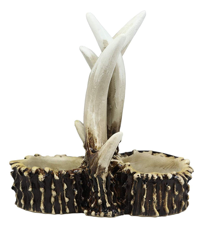 Ebros Gift Ebros Rustic Romantic Love Symbol Entwined Deer Antlers Figurine Display Holder With Glass Salt And Pepper Shakers Home And Kitchen Dining Decorative Statue Cabin Lodge Decor