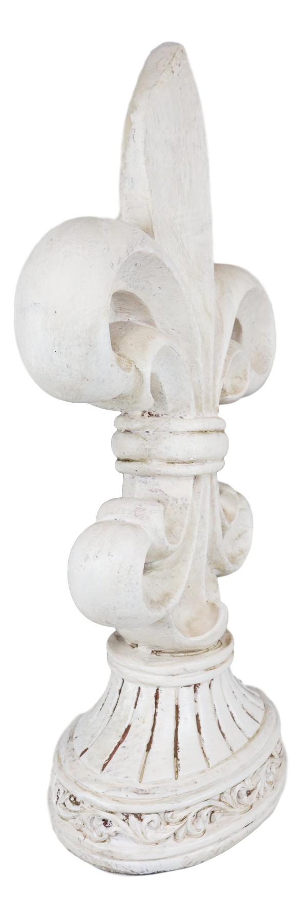 Ebros Gift Ebros Rustic Southwest French Fleur De Lis On Ornate Base Stand Desktop Figurine 12"H