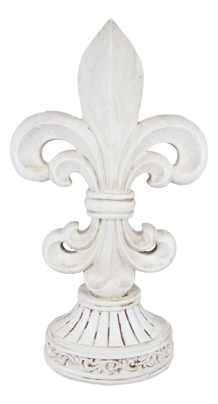 Ebros Gift Ebros Rustic Southwest French Fleur De Lis On Ornate Base Stand Desktop Figurine 12"H