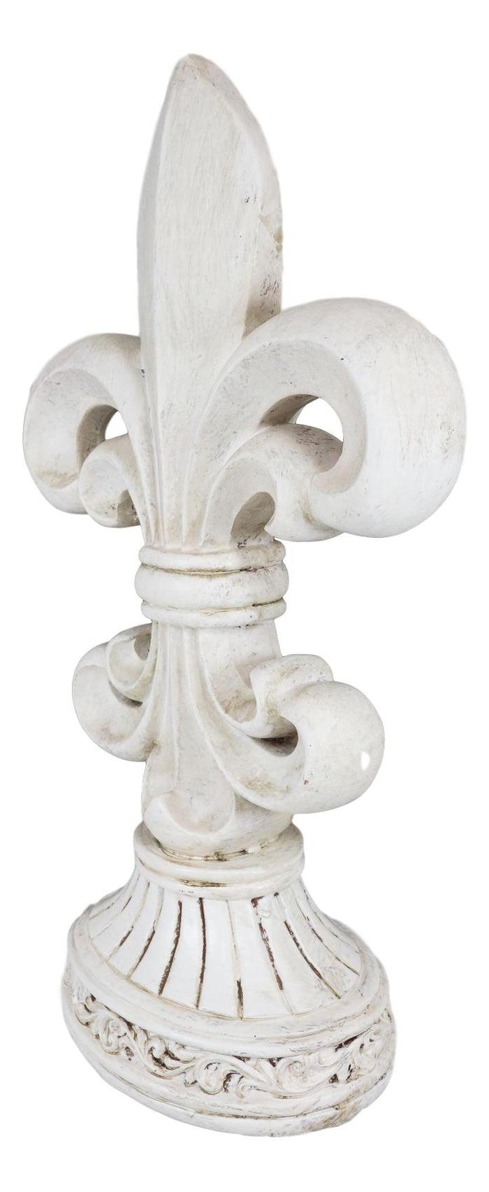 Ebros Gift Ebros Rustic Southwest French Fleur De Lis On Ornate Base Stand Desktop Figurine 12"H